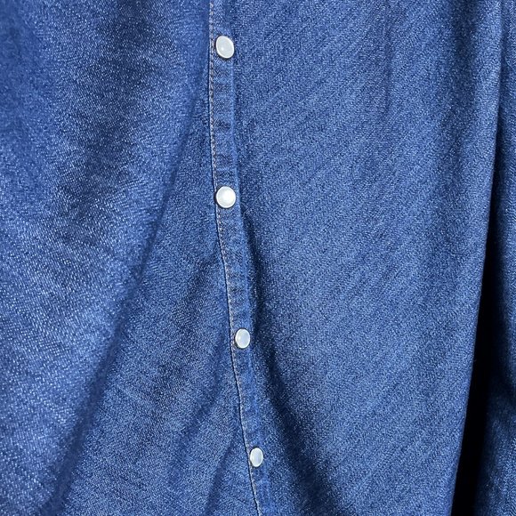 Faded Glory Blue Shirt‎ Snaps Size 18W/20W - Picture 7 of 12